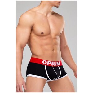 Комплект трусов боксеры Opium, средняя посадка, размер XL, черный, 2 шт.