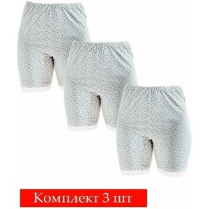 Комплект трусов панталоны Русский стиль, завышенная посадка, размер 62, белый, 3 шт.