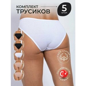 Комплект трусов слипы ALYA Underwear, средняя посадка, с ластовицей, размер XL (48-50), мультиколор, 5 шт.