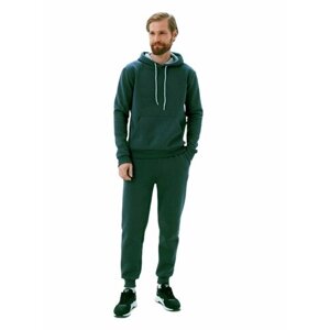 Костюм BLACKSI, худи и брюки, свободный силуэт, утепленный, размер 50, зеленый