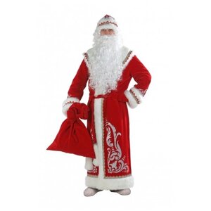 Костюм Деда Мороза, красный с аппликацией (6704), 54-56.