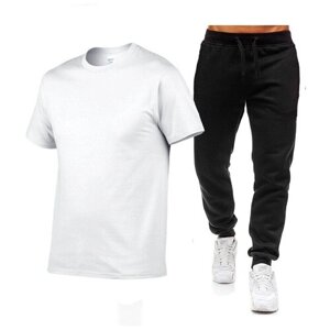 Костюм , футболка и брюки, полуприлегающий силуэт, размер 48, белый