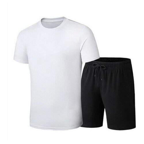 Костюм , футболка и шорты, размер 56, белый