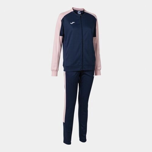 Костюм joma, олимпийка и брюки, силуэт прилегающий, размер S, синий, розовый