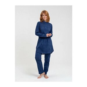 Костюм Lilians, туника и брюки, мусульманский стиль, свободный силуэт, размер 56, синий
