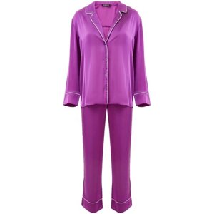 Костюм THEONE by Svetlana Ermak, рубашка и брюки, повседневный стиль, свободный силуэт, манжеты, размер 40-42, фиолетовый