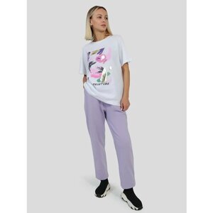 Костюм VITACCI, футболка и брюки, силуэт свободный, размер 42/44, фиолетовый