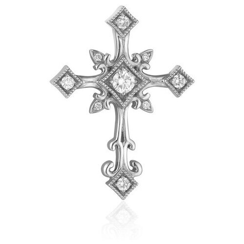 Крест даръ Крест из белого золота с бриллиантами (21404)