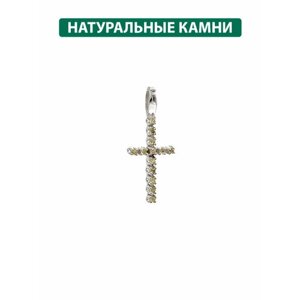 Крест из серебра с природными жёлтыми бриллиантами, Кристалл Мечты