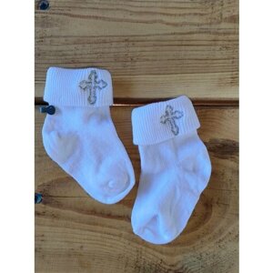 Крестильные носки с крестом