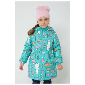 Куртка crockid для девочек, демисезон/зима, размер 92, бирюзовый