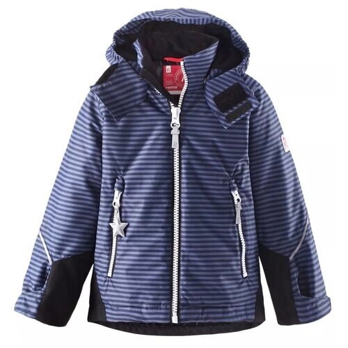 Куртка Reima зимняя, светоотражающие элементы, мембрана, водонепроницаемость, капюшон, карманы, подкладка, размер 104, синий