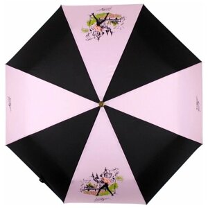 Мини-зонт FLIORAJ, автомат, 3 сложения, купол 116 см., 8 спиц, система «антиветер», для женщин, розовый