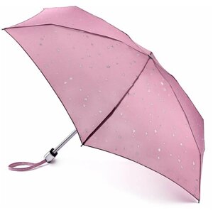 Мини-зонт FULTON, механика, 5 сложений, купол 85 см., 6 спиц, система «антиветер», чехол в комплекте, для женщин, розовый