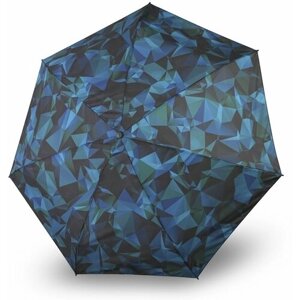 Мини-зонт Knirps, механика, 5 сложений, купол 90 см., 7 спиц, система «антиветер», чехол в комплекте, синий, голубой