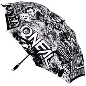 Мини-зонт O'Neal, полуавтомат, белый, черный