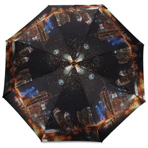 Мини-зонт Popular, механика, 4 сложения, купол 93 см., 8 спиц, чехол в комплекте, для женщин, коричневый