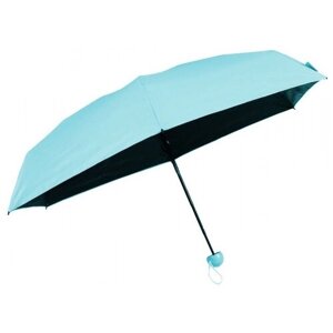 Мини-зонт Roadlike, механика, 3 сложения, купол 88 см., 6 спиц, чехол в комплекте, голубой