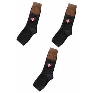 Мужские носки AVANI, 3 пары, махровые, утепленные, размер 39/40, черный