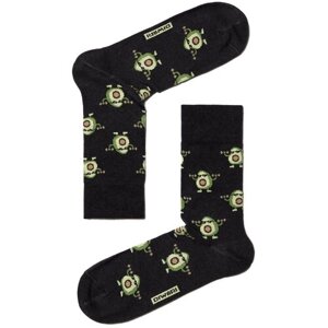 Мужские носки Diwari, 1 пара, классические, фантазийные, размер 29(44-45), черный, зеленый