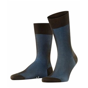 Мужские носки Falke, 1 пара, классические, нескользящие, размер 39-40, синий, коричневый