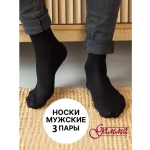Мужские носки ГАММА, 3 пары, классические, размер 27-29, черный