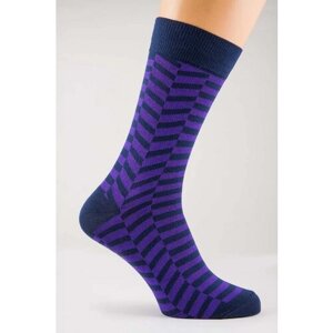 Мужские носки Годовой запас носков, 1 пара, классические, фантазийные, размер 27, фиолетовый