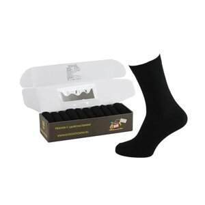 Мужские носки Годовой запас носков, 10 пар, классические, размер 23 (38-39), черный