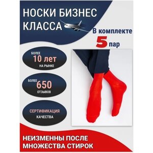 Мужские носки Годовой запас носков, 5 пар, классические, усиленная пятка, размер 25 (39-41), красный