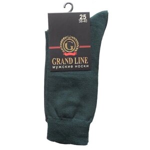 Мужские носки GRAND LINE, 1 пара, классические, размер 25, зеленый