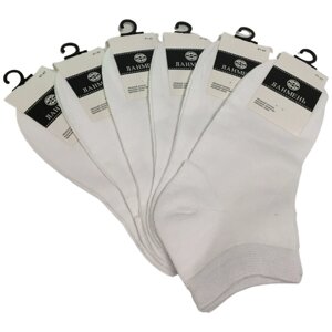 Мужские носки ЛАНМЕНЬ, 6 пар, классические, размер 41-47, белый