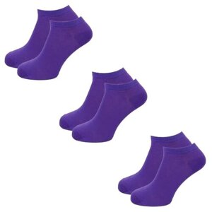 Мужские носки LorenzLine, 3 пары, укороченные, износостойкие, размер 40/43, фиолетовый