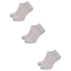Мужские носки LorenzLine, 3 пары, укороченные, износостойкие, размер 43/46, серый