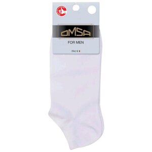 Мужские носки Omsa, 1 пара, укороченные, нескользящие, размер 45-47, белый