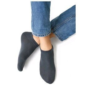 Мужские носки Omsa, 1 пара, укороченные, нескользящие, размер 45-47, серый