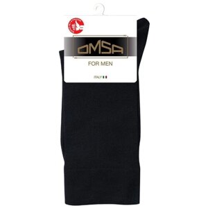 Мужские носки Omsa, 1 пара, высокие, нескользящие, размер 42/44, черный