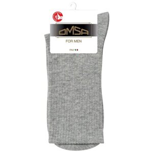 Мужские носки Omsa, 1 пара, высокие, нескользящие, размер 42-44, серый
