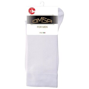 Мужские носки Omsa, 1 пара, высокие, нескользящие, размер 45/47, белый