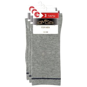 Мужские носки Omsa, 3 пары, 3 уп., высокие, размер 36-38, серый