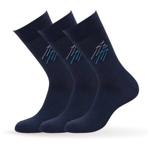 Мужские носки Omsa, 3 пары, 3 уп., высокие, размер 42-44, синий