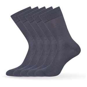 Мужские носки Omsa, 5 пар, 5 уп., классические, размер 39-41, серый