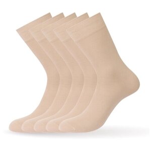 Мужские носки Omsa, 5 пар, 5 уп., высокие, размер 45-47, бежевый