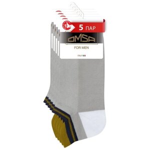 Мужские носки Omsa, 5 пар, размер 36-38, серый