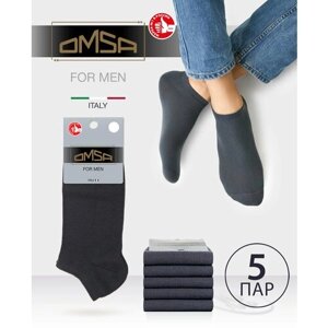 Мужские носки Omsa, 5 пар, размер 45;47, серый