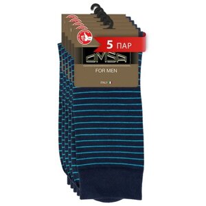 Мужские носки Omsa, 5 пар, размер 45-47, синий