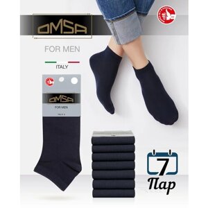 Мужские носки Omsa, 7 пар, размер 45-47 (29-31), синий