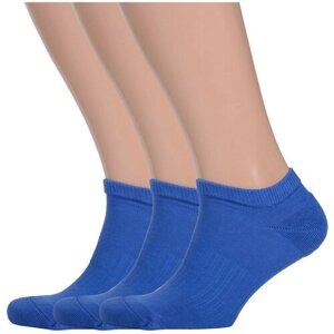 Мужские носки Palama, 3 пары, укороченные, махровые, размер 25 (40-41), синий