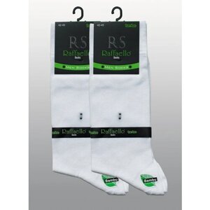 Мужские носки Raffaello Socks, 2 пары, высокие, воздухопроницаемые, размер 42-45, белый