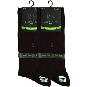 Мужские носки Raffaello Socks, 2 пары, высокие, воздухопроницаемые, размер 42-45, коричневый