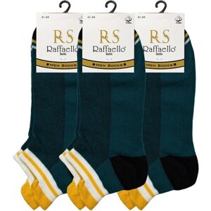 Мужские носки Raffaello Socks, 3 пары, укороченные, воздухопроницаемые, размер 41-44, зеленый